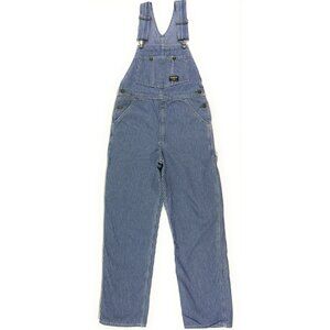 Vintage OshKosh B'Gosh Classic Railroad Overalls Adult Sz 30x31 Striped Vestbak
